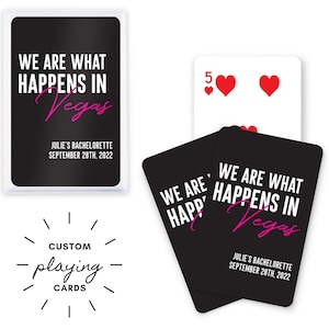 Cadeau de mariage personnalisé - Cartes à jouer personnalisées What Happens in Vegas - Cadeau de mariage - Cadeau de fête de mariage - EVJF - EVJF