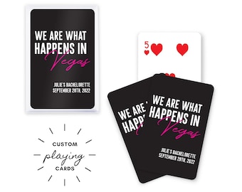 Personalized Wedding Favor - What Happens in Vegas Custom Playing Cards - Wedding Favor - Wedding Party Gift - Bachelorette - Bachelor Party
