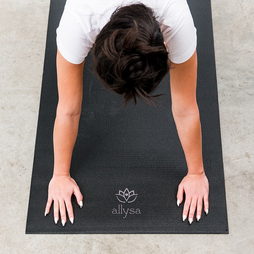 Personalized Lotus Flower Yoga Mat Embroidered Name Yoga Mat Etsy