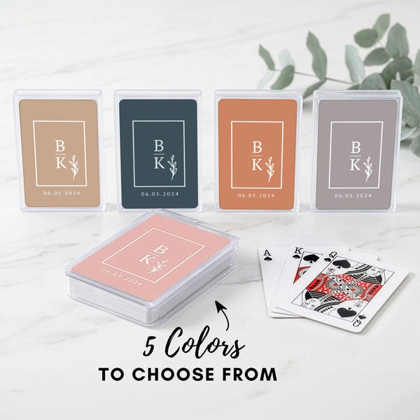 Personalized Playing Cards - Monogram Playing Cards - Wedding Playing Cards - Personalized Wedding Favor - Custom Card Deck - Party Favors