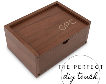 Caja de regalo de madera de lujo - Caja de puros personalizada - Caja de regalo de madera - Caja de regalo a medida - Regalo para él - Caja de regalo de madera con monograma personalizado