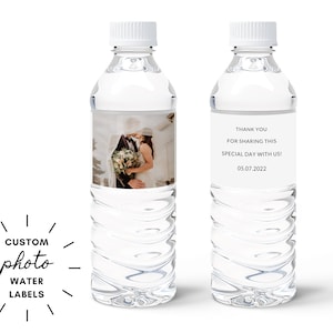 Adesivo per bottiglia d'acqua con logo personalizzato - Etichetta per bottiglia d'acqua con foto di matrimonio - Adesivo personalizzato per bottiglia d'acqua - Etichetta per addio al nubilato - Addio al nubilato