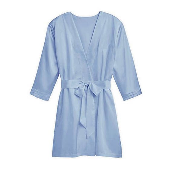 Personalised OMBRE Blue Wedding Robe Dressing Gown Kimono Bridal Party Bride