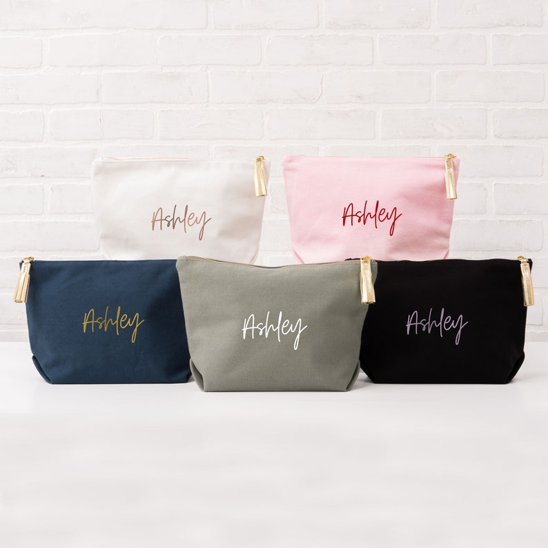 Personalized Cosmetics Bag Script Nickname Mother's Etsy