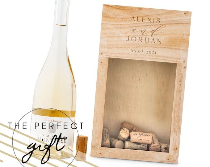Personalized Wooden Wine Cork Holder - Housewarming Present - For the Hostess - For the Couple - Couples Christmas Gift -  Customized Gift