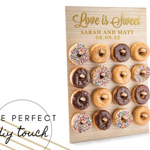 Custom Donut Wall - Love Is Sweet - Wedding Dessert Bar - Anniversary Party - Doughnut Wall - Unique Wedding Reception - Engagement Party