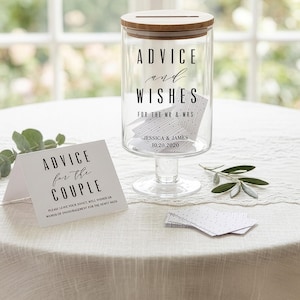 Guest Book Alternative - Wishing Well - Advice and Wishes for the Mr & Mrs - Wedding Wishing Jar - Customized Wishing Well - Unique Wedding