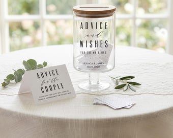 Guest Book Alternative - Wishing Well - Advice and Wishes for the Mr & Mrs - Wedding Wishing Jar - Customized Wishing Well - Unique Wedding