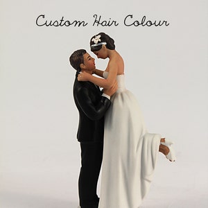 Unique Wedding Cake Topper - Bride and Groom - Medium Skin Tone Groom ...