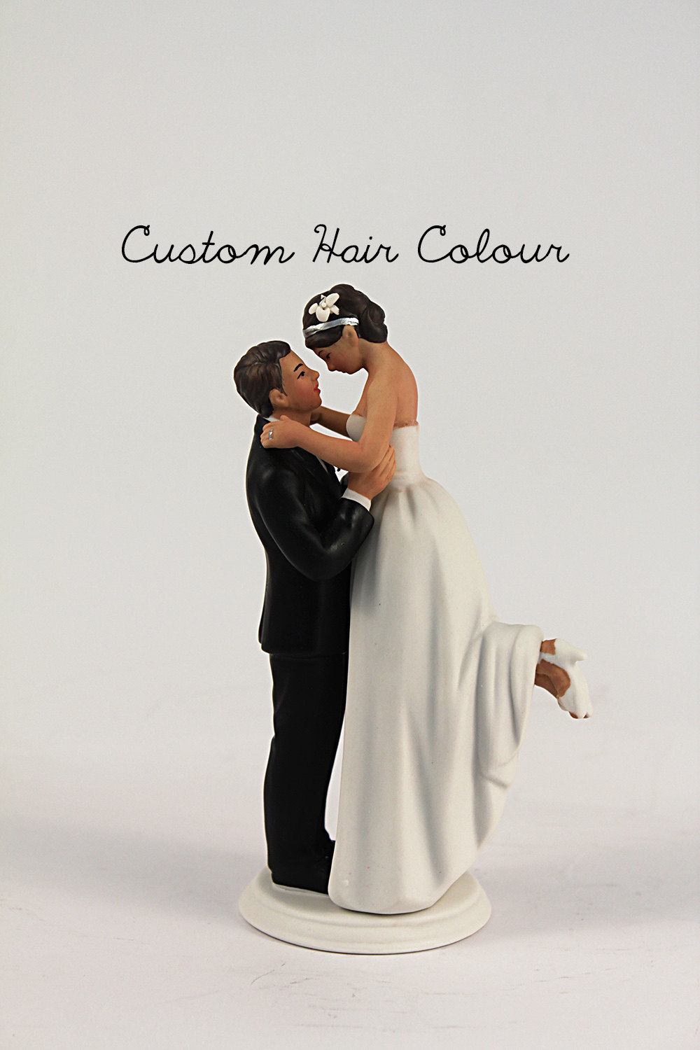 Unique Wedding Cake Topper - Bride and Groom - Medium Skin Tone Groom ...
