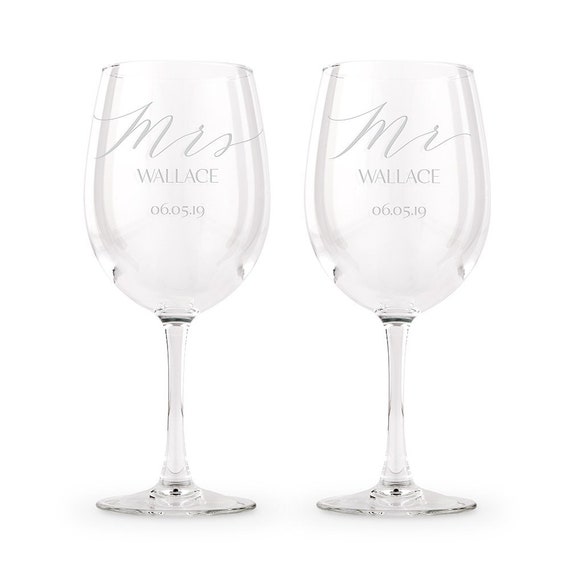 Maturi Set Di Due Bicchieri Da Vino Senza Stelo Mr Right Mrs Always - Foto 4