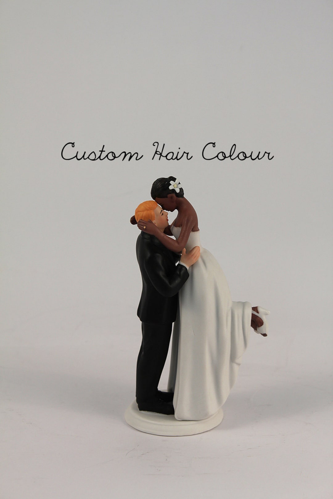True Romance Interlocking Wedding Cake Toppers - Light Skin Tone Groom ...