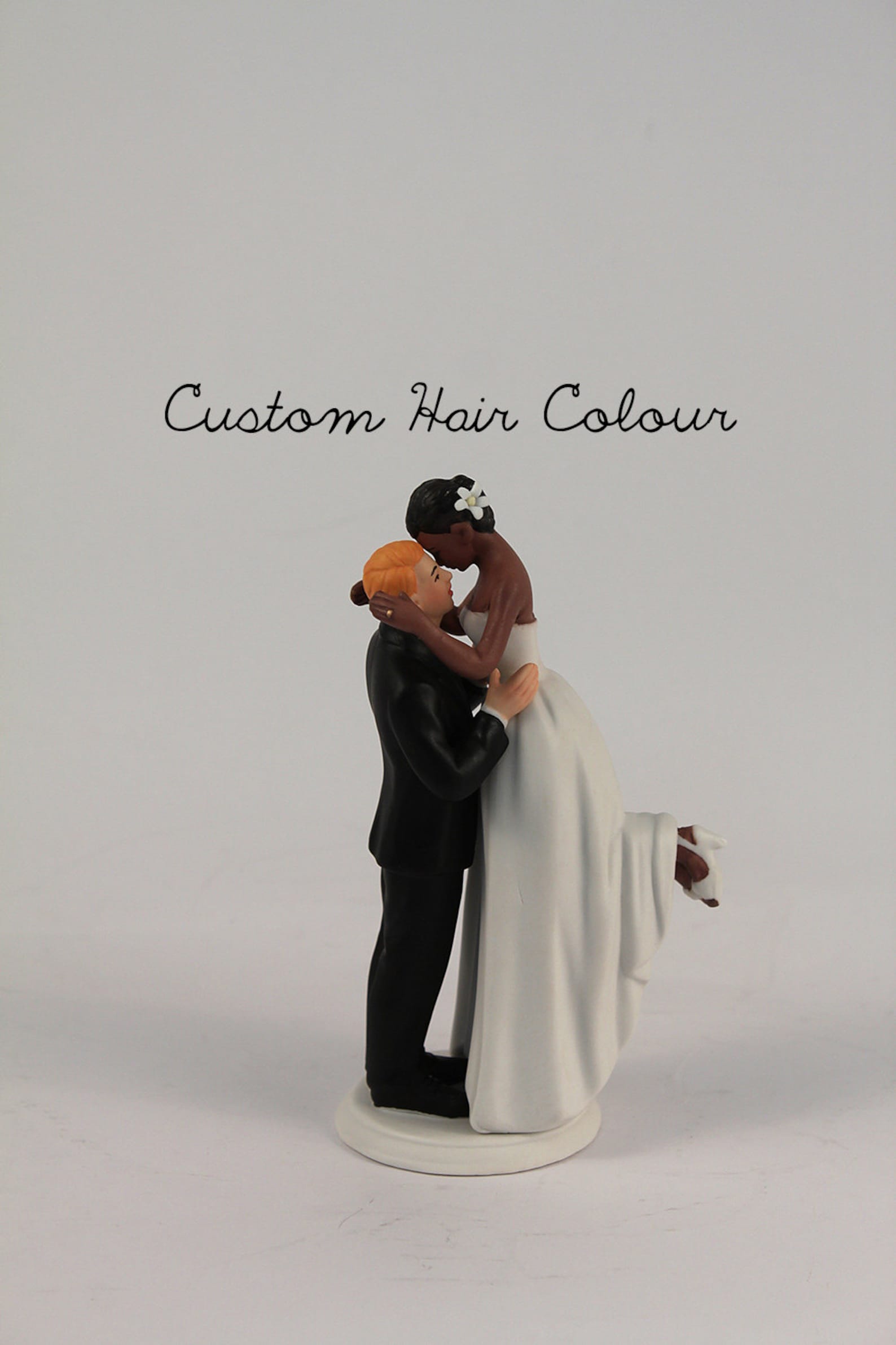 True Romance Interlocking Wedding Cake Toppers - Light Skin Tone Groom ...