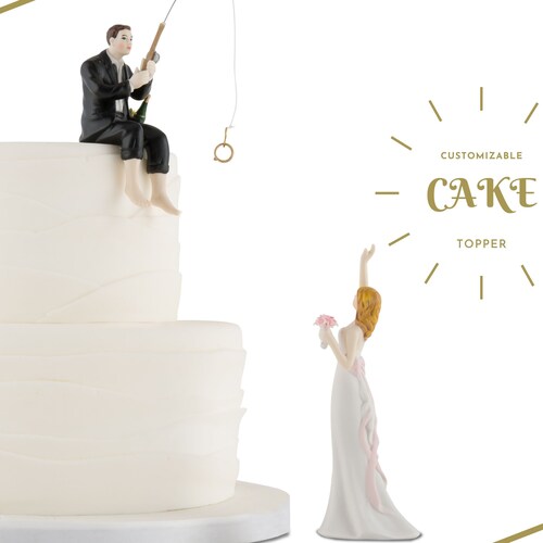 Hooked on Love Fishing Bridal Cake Dolls Wedding Cake Topper Top Accessories New Hooked on Love Fishing Bridal Cake Dolls Wedding Cake Topper Top Accessories New