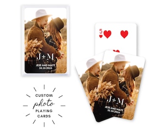 Carte da gioco con foto personalizzate - Carte da gioco con immagini personalizzate - Carte stampate personalizzate - Carte da gioco per matrimoni - Carte da gioco per compleanni