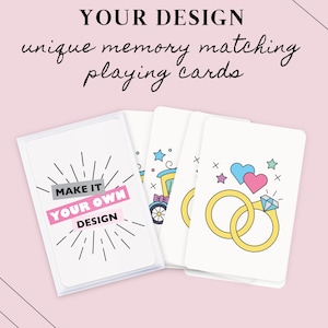 Logo ou design personnalisé, jeu de cartes assorties sur le thème du mariage - Cartes à jouer pour cadeaux de mariage - Jeu de cartes mémoire personnalisé - Jeu de cartes de mariage pour enfants