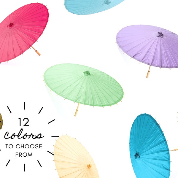 32" Paper Parasols for Wedding Pictures - Outdoor Wedding Ceremony - Beach Wedding - Paper Umbrella - Sun Umbrella - 12 Colors to Pick From