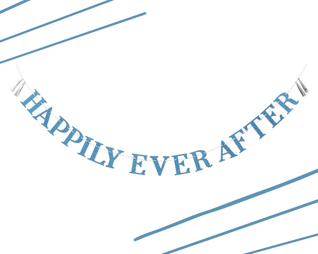 Happily Ever After Party Banner - Wedding Banner - Bridal Shower ...