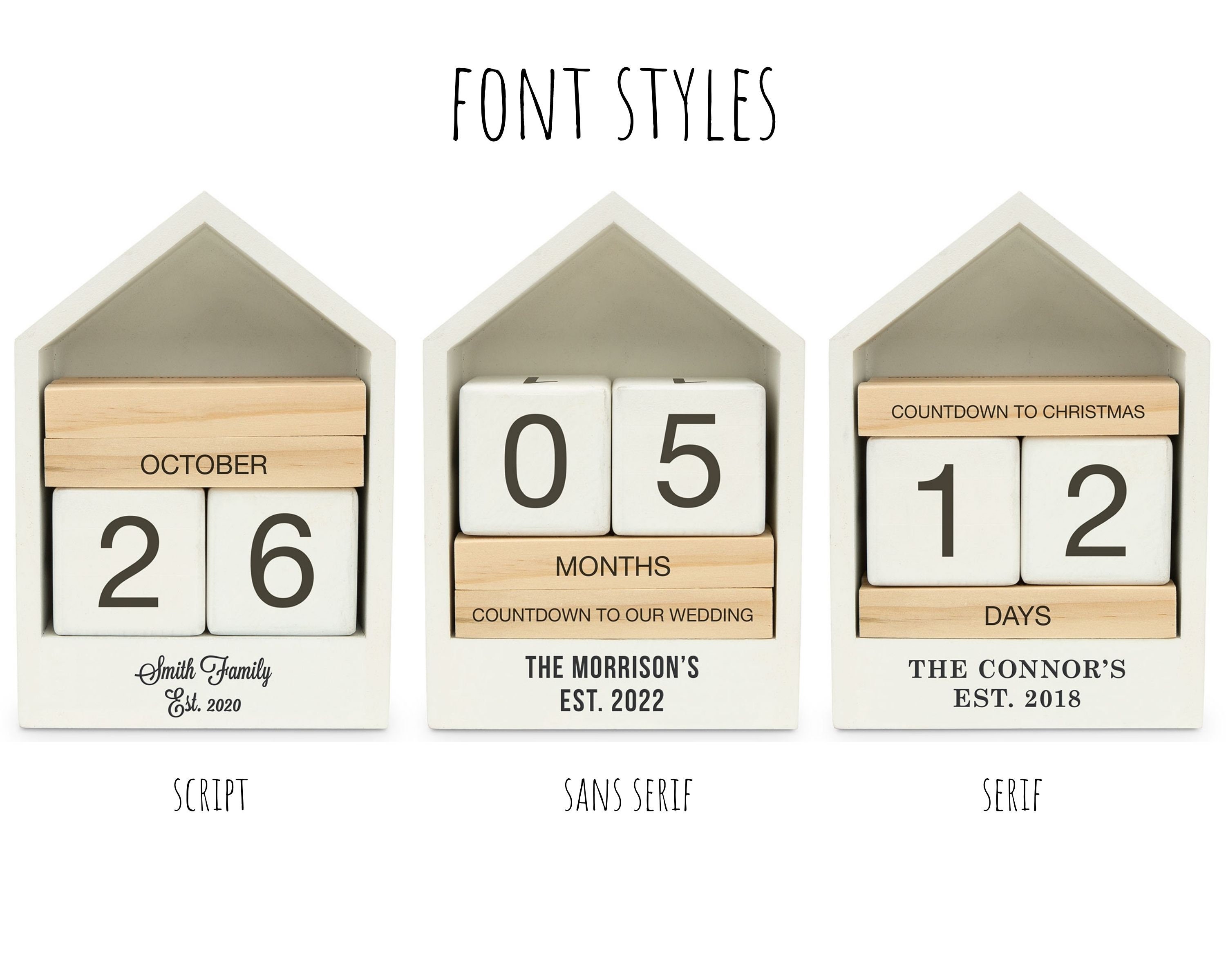 Customized Countdown Calendar - Personalized Wedding Countdown ...