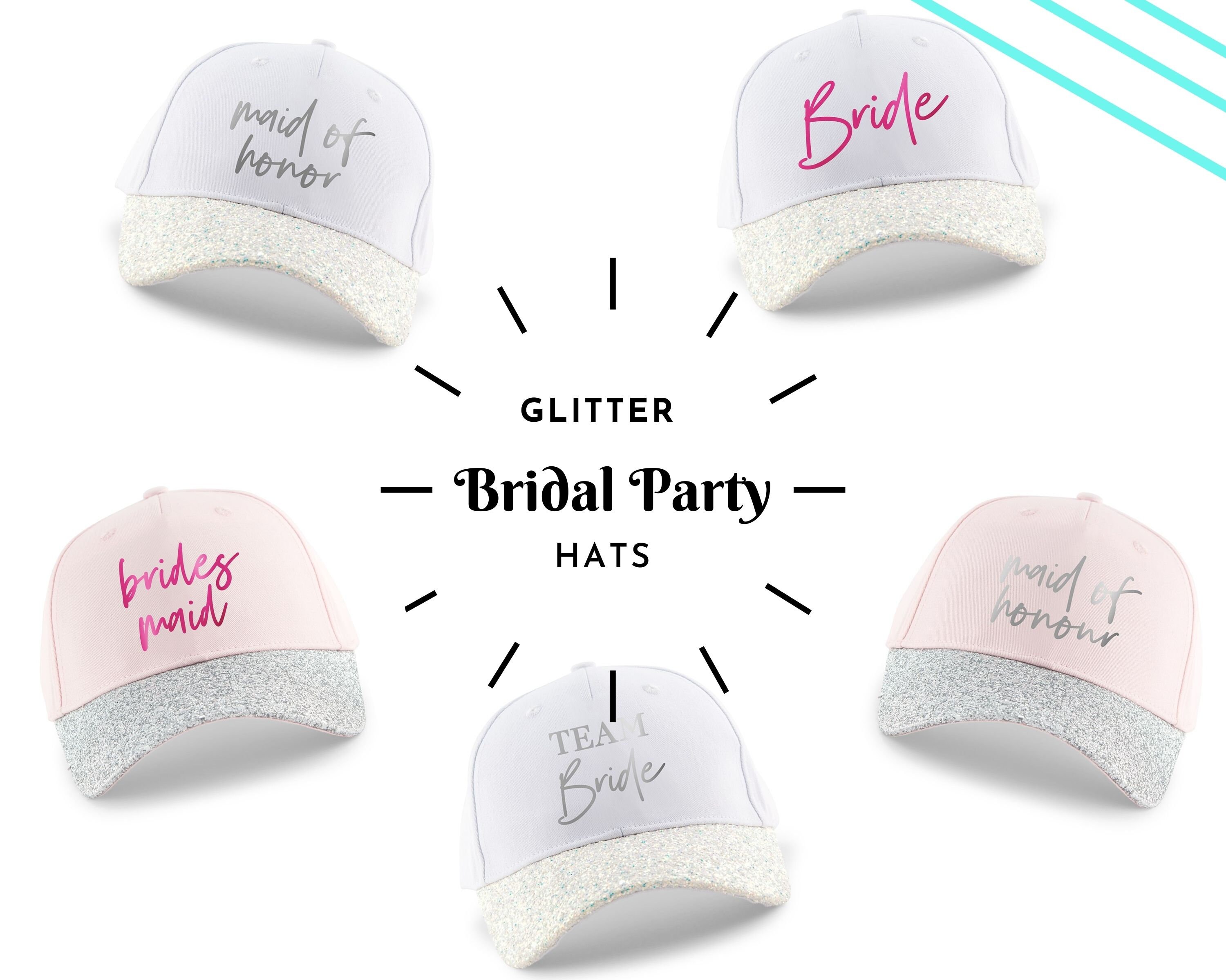 Custom Bridal Party Glitter Hat Perfect 