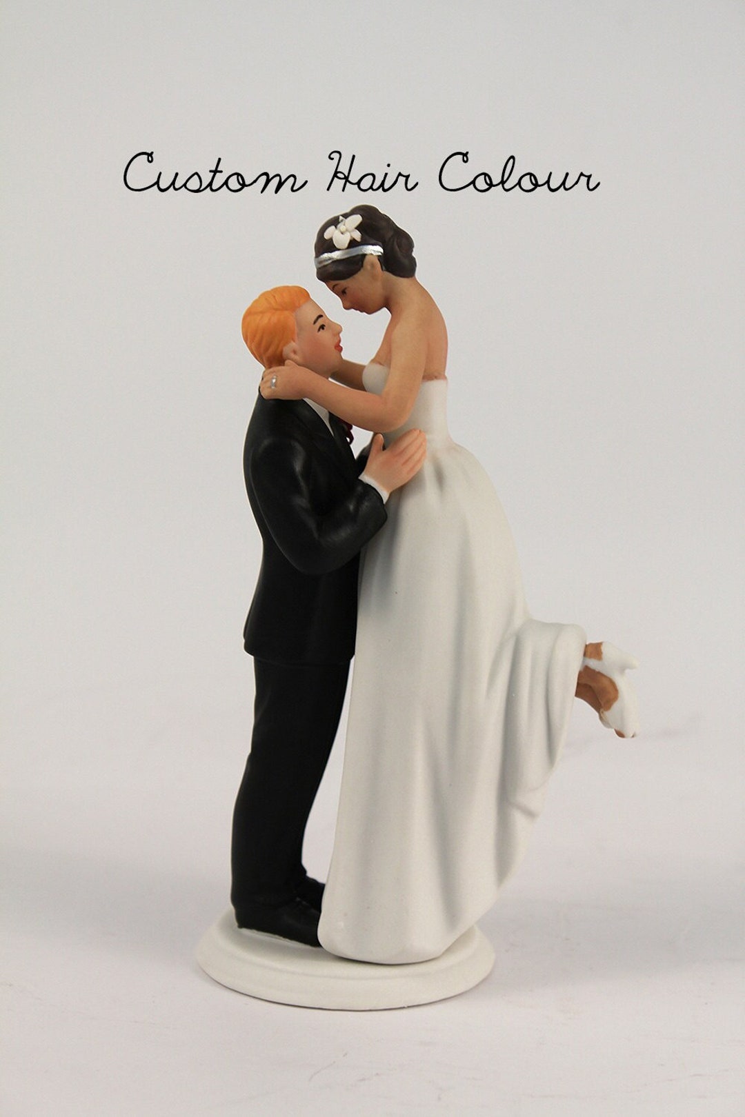 True Romance Interlocking Bride and Groom Wedding Cake Toppers - Light ...