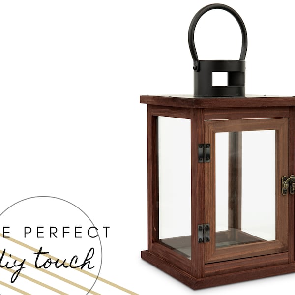 Wood and Glass Lantern Centerpiece Base - DIY Wedding - DIY Home Décor - Rustic Candle Holder - Bridal Shower - Wedding Tablescape Design