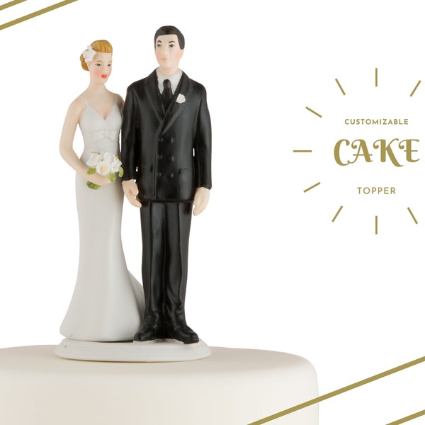 Personalized Wedding Cake Topper - Funny Bride and Groom - Weddings - Love Pinch Cake Topper - Modern - Fun Cake Topper