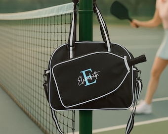 Custom Name Pickleball Tote Bag with Paddle Pocket - Personalized Pickleball Bag - Sports Duffel Bag - Pickleball Player Gift
