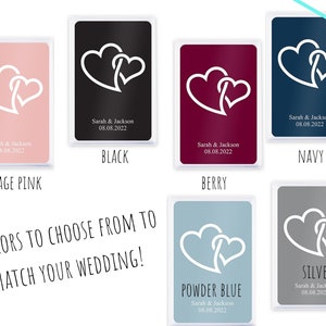 Personalized Wedding Favor - 6 Colors to Choose From - Heart Custom Playing Cards - Wedding Favor - Wedding Party Gift - Wedding Party