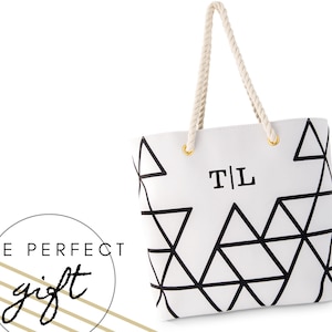 Personalized Women&#39;s Tote Bag - Geometric Print Tote Bag - Personalized Pet Bag - Dog Mom Gift - Custom Tote - Unique Mother&#39;s Day Gift
