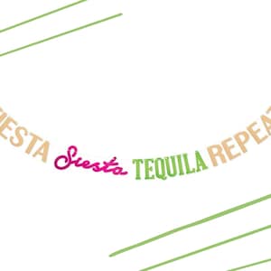 Fiesta Party Banner - Bridal Shower - Bachelorette Party Décor - Fiesta Siesta Tequila Repeat - Fiesta Birthday Party - Mexico Wedding - DIY
