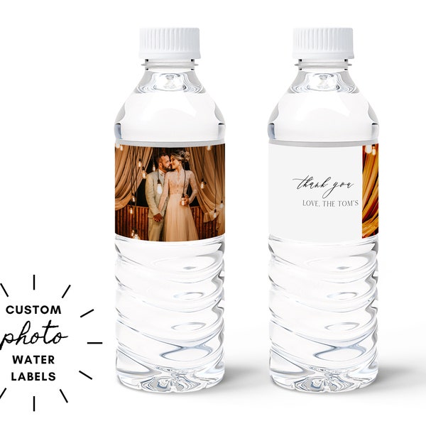 Custom Photo Water Bottle Label - Personalized Water Bottle Sticker - Wedding Water Bottle Label - Wedding Reception Water - Wedding Label