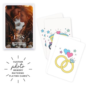 Jeu de cartes personnalisé avec photo et monogramme - Cadeau de mariage unique - Jeu de mariage pour enfants - Cadeau pour enfants