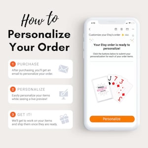 How To Personalize Your Order - 1.Purchase - 2.Personalize - 3.Get It!