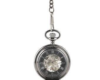 Engraved Pocket Watch - Pocket Watch - Mechanical Pocket Watch - Steampunk - Gears - Mechanical Watch - Men's Pocket Watch - Gift - Present