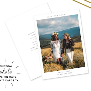 5x7 personalisierte Foto Hochzeit Save the Date bearbeitbare Vorlage und Druck - Minimalistische Save the Date Karten - Save the Date Hochzeitskarten