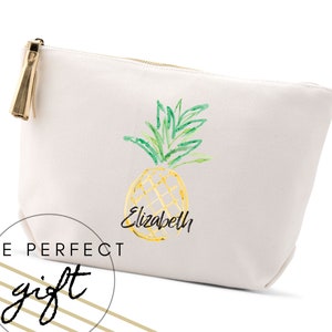 Borsa cosmetica personalizzata - Ananas - Regalo per la mamma - Regali per lei - Compleanno - Migliore amica - Finta pelle - Regalo di Natale personalizzato