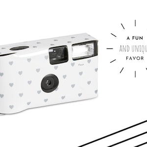 Disposable Camera with All Over Hearts - Wedding Favor - Photo Booth Prop - Bridesmaid Favor - Single Use Camera Party Favor - Film Camera