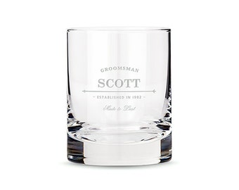 Engraved Groomsman Whiskey Glass - Custom Whiskey Glass - Unique Gift for Men - Groomsman Gift - Personalized Groomsman Gift - Best Man