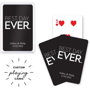 Cadeau de mariage personnalisé - 6 couleurs au choix - Cartes à jouer personnalisées le plus beau jour - Cadeau de mariage - Cadeau de fête de mariage - Fiançailles