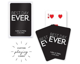 Personalized Wedding Favor - 6 Colors to Choose From - Best Day Ever Custom Playing Cards - Wedding Favor - Wedding Party Gift - Engagement