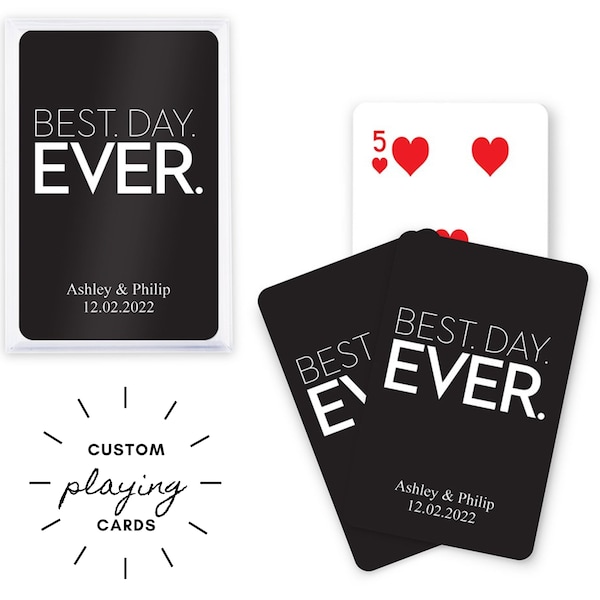 Personalized Wedding Favor - 6 Colors to Choose From - Best Day Ever Custom Playing Cards - Wedding Favor - Wedding Party Gift - Engagement