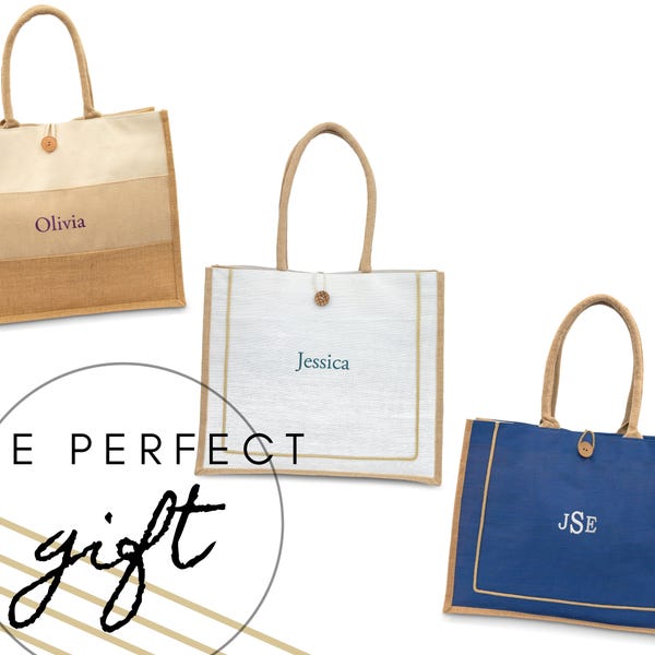 Personalized Burlap Tote Bag - Customized Shopping Bag - Reusable Bag - Ombre Tote Bag - Large Tote Bag - Burlap Beach Bag - Monogram Tote