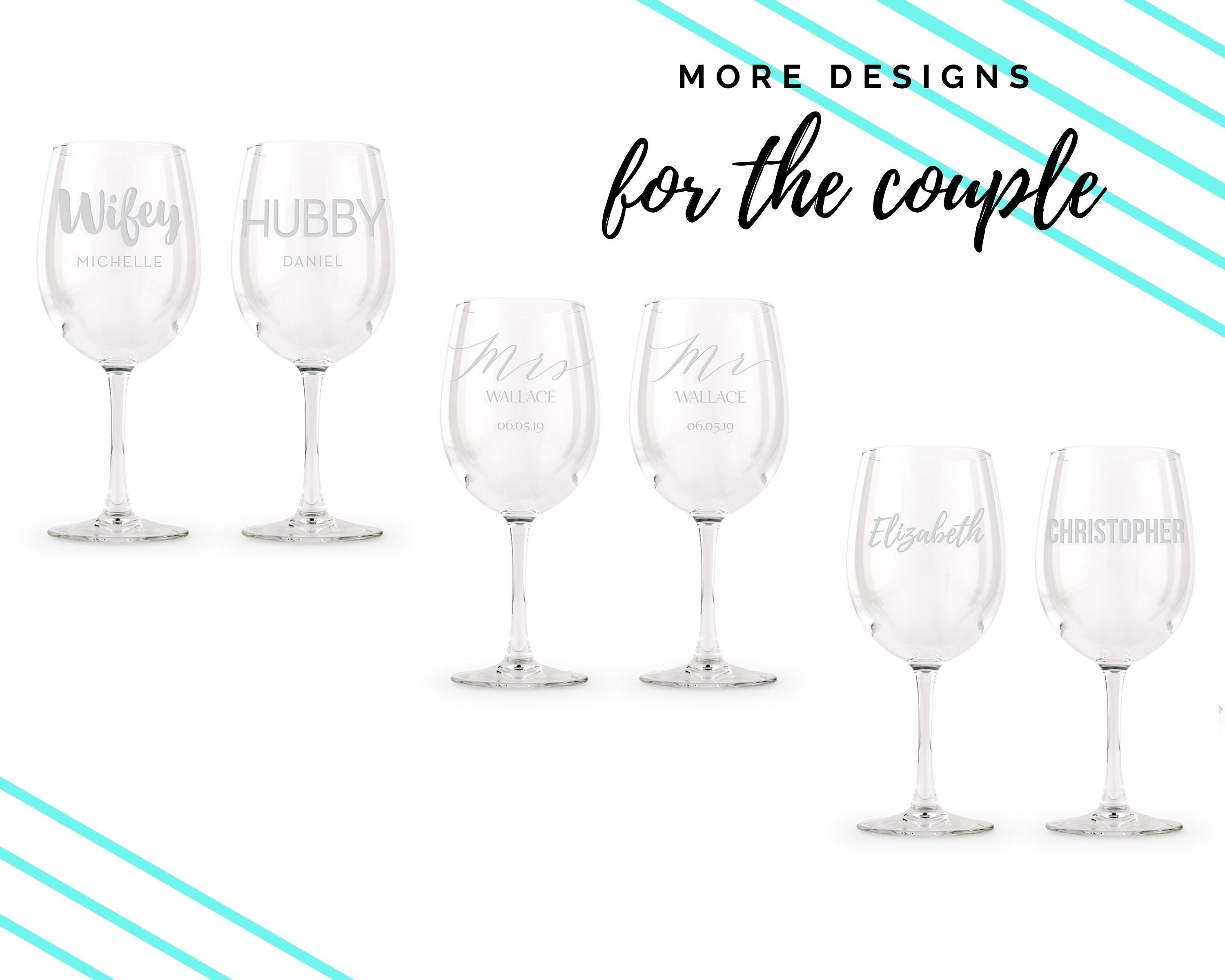 Mr and Mrs Custom Wine Glasses Engraved Wine Glass Set for Etsy