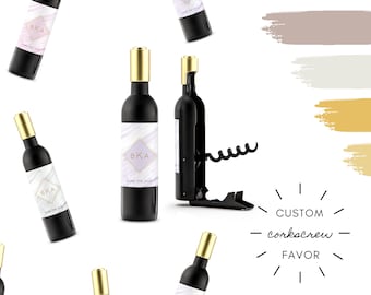 Custom Wedding Bottle Opener Favor - Personalized Birthday Wine Corkscrew Favor - Anniversary Favor - Bulk Party Favor - Corporate Gift