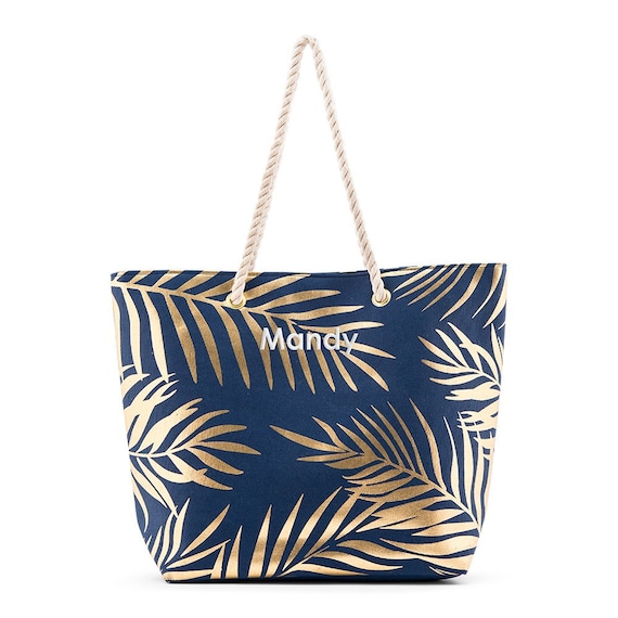 Gold /& Navy Palm Tree Pouch