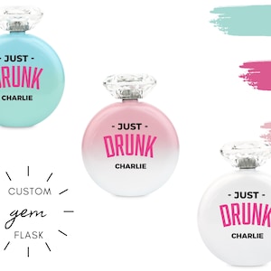 Just Drunk Flask - Funny Custom Name Ombre Flask - Bridal Party Gift - Stagette - Bachelorette - Bridesmaid Gift - Bridesmaid Proposal Gift