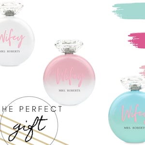 Custom Rhinestone Flask - Wifey Flask - Personalized Women&#39;s Flask - Girls Trip Gift - Custom Flask for Women - Ombre Flask - Funny Flask