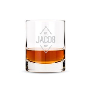 Custom Whiskey Glass - Gifts for Dad - Father's Day - Man Cave - Home Bar - Housewarming - Whiskey Lover Gift - Engraved Scotch Glass