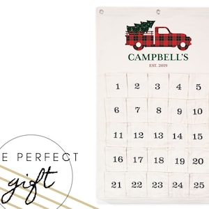 Custom Advent Calendar - Reusable Canvas Advent - Christmas Countdown Wall Hanging - Personalized Christmas Advent Calendar - 2025 Advent